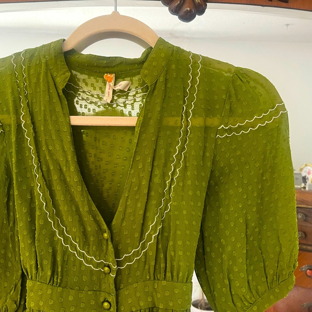 Maeve Silk Blouse, Collar, Waist Tie—1950’s Inspired